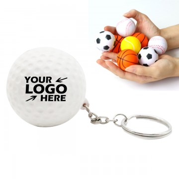 Golf Ball Stress Reliever with Key Ring